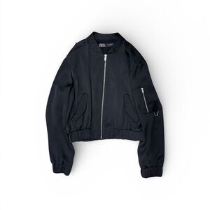 Zara Black Bomber Jacket